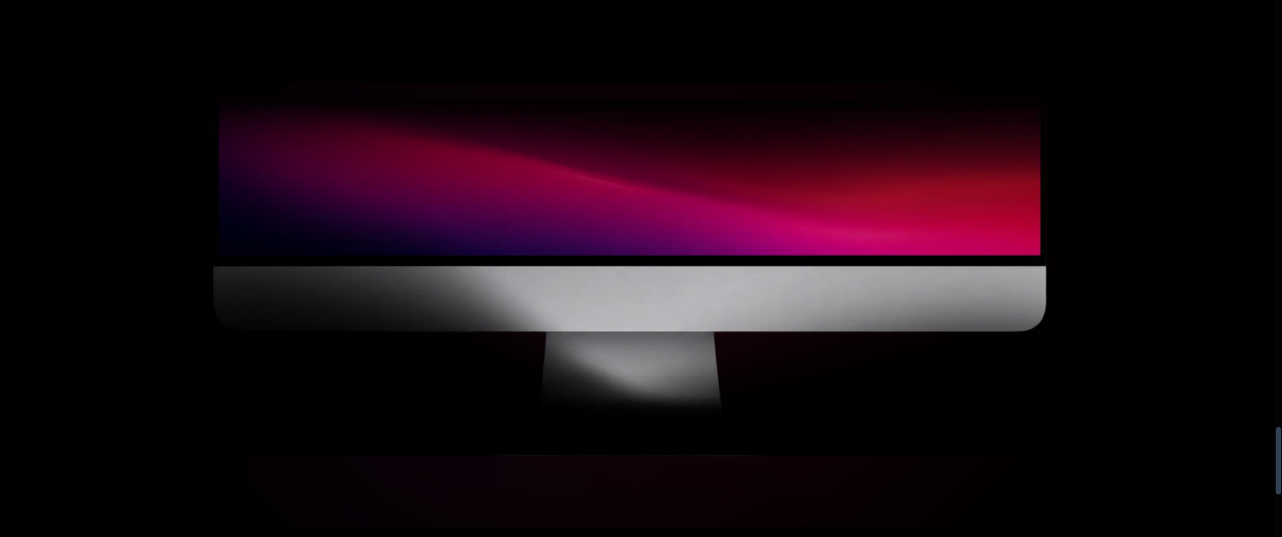 Desktop display showing a vibrant gradient interface